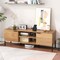 Costway 2-Door TV Stand with Charging Station Media Entertainment Center for TVs up to 65"